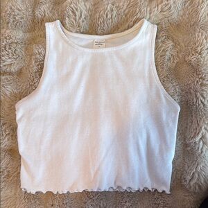 White Ribbed Tank Top